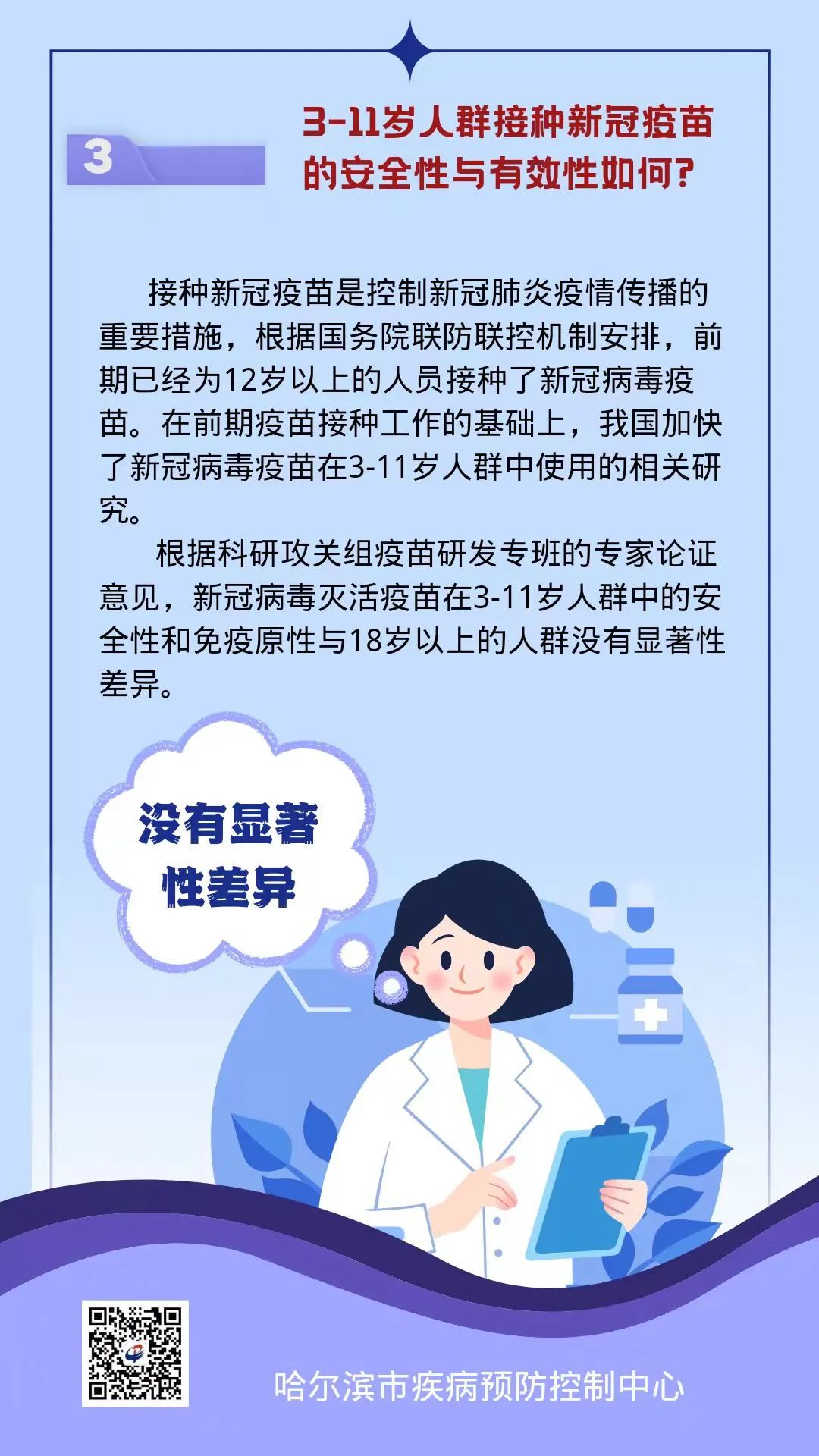 哈市疾控中心发布311岁新冠病毒疫苗接种知识你问我答