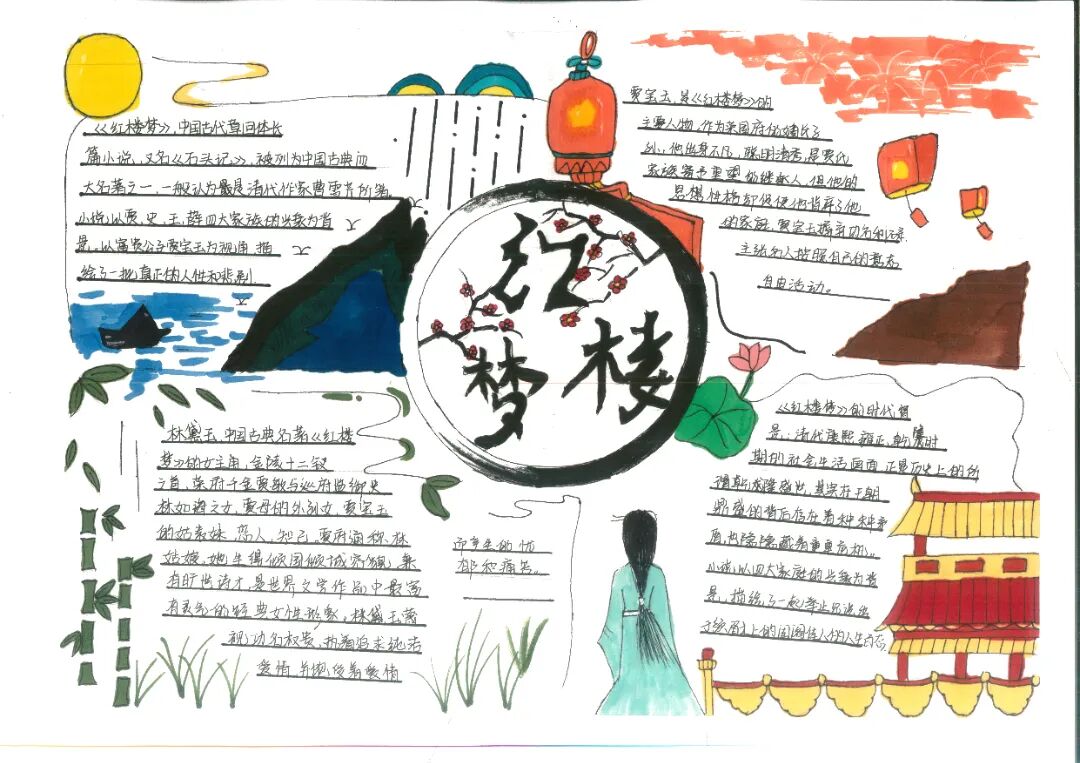 三比三争践行动高一年级红楼梦手抄报比赛