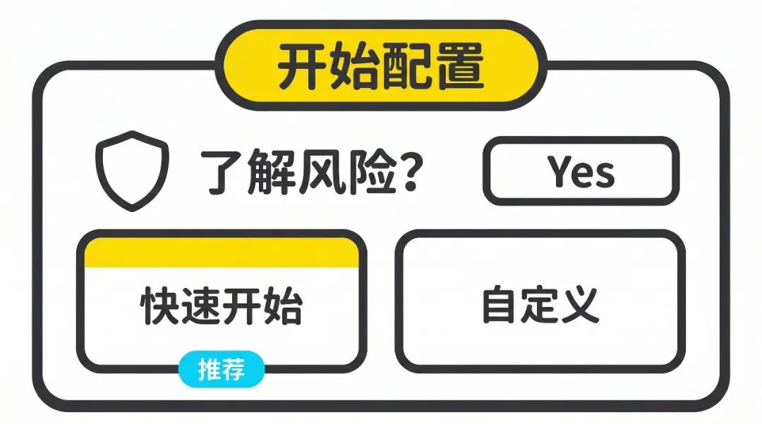 安全确认和快速开始选择