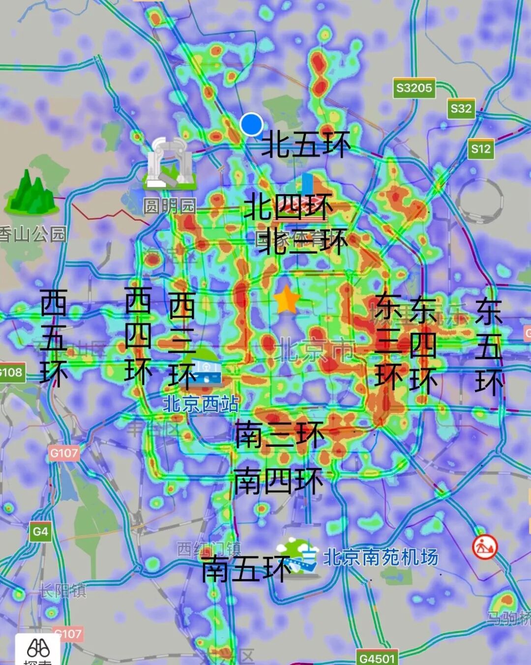 北京城市区域热力图
