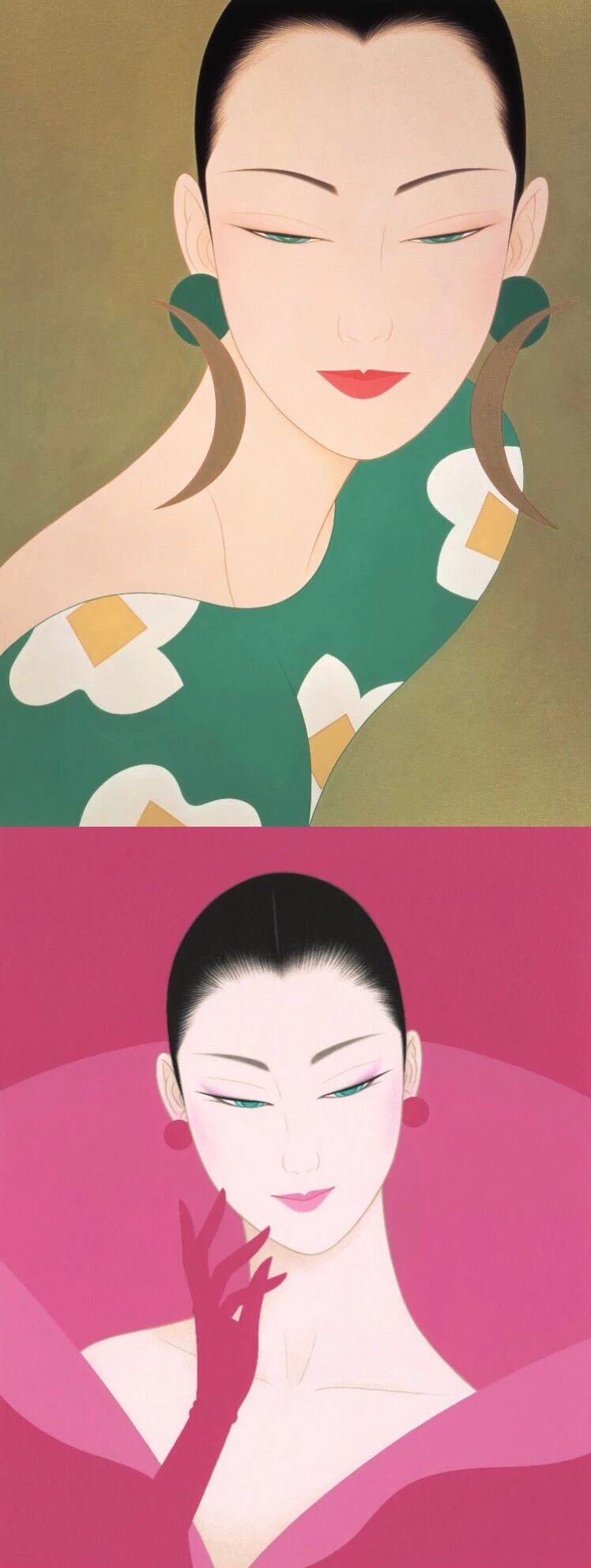 艺术与设计 - 日本插画师鹤田一郎笔下的东方美人