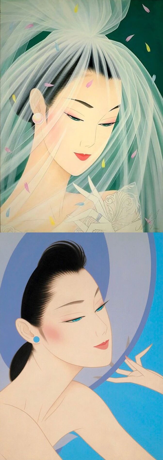 日本插画师鹤田一郎笔下的东方美人