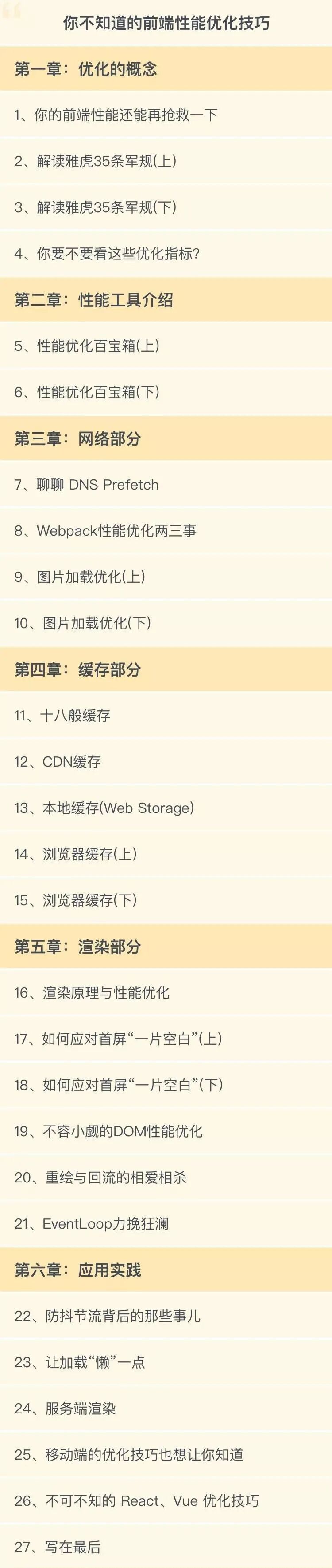 18般武艺之 前端性能优化技巧大全汇总！