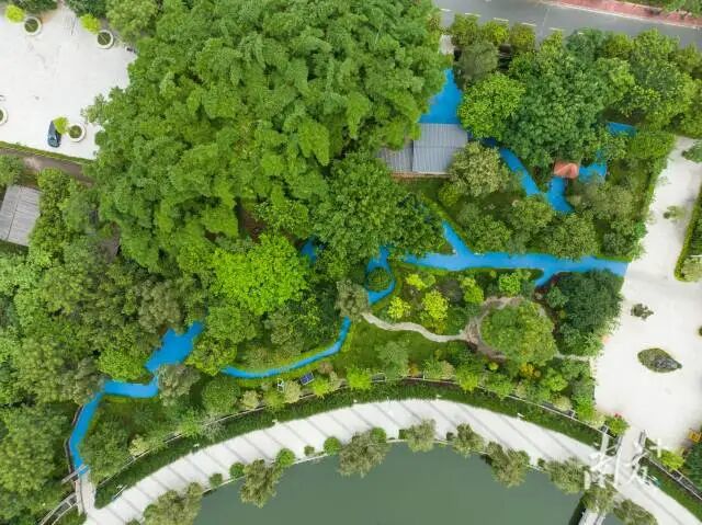 牌边公园鸟瞰图。