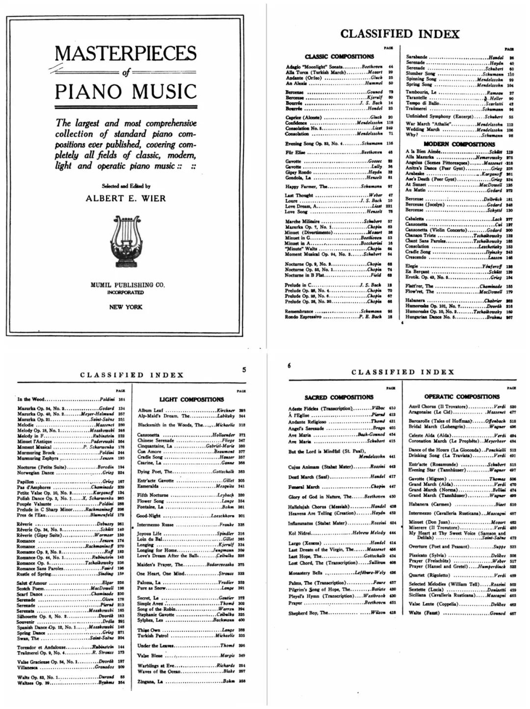 560页271首世界著名钢琴名曲乐谱集 自由微信 Freewechat