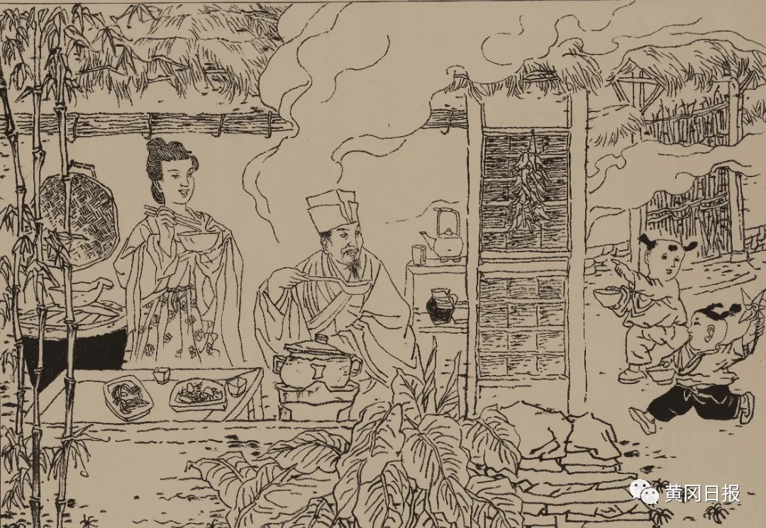 黄州“东坡肉” 谈笑 绘画.jpg 图片