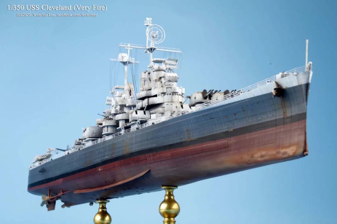 作品欣赏 1 350 美国cl 55 克利夫兰号轻巡洋舰 Won Hui Lee作品 模型网