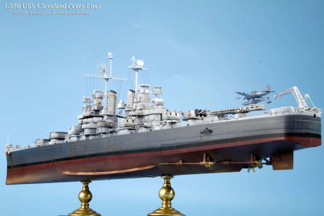 作品欣赏 1 350 美国cl 55 克利夫兰号轻巡洋舰 Won Hui Lee作品 模型网