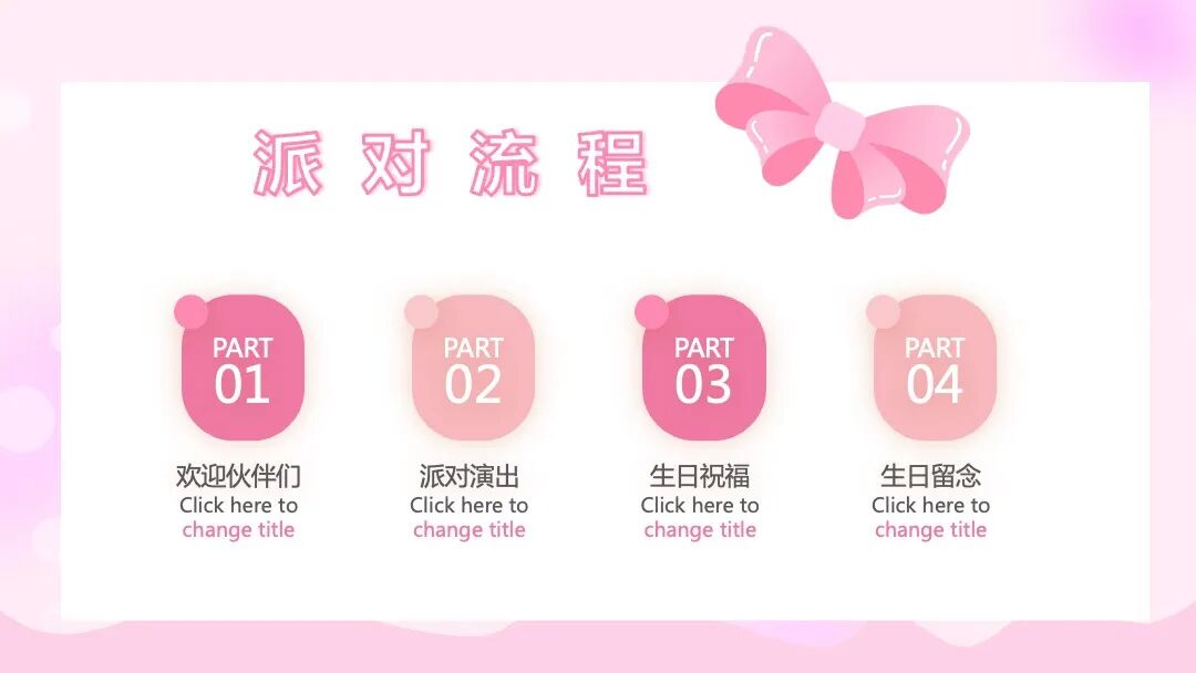 粉色生日派对聚会PPT模板