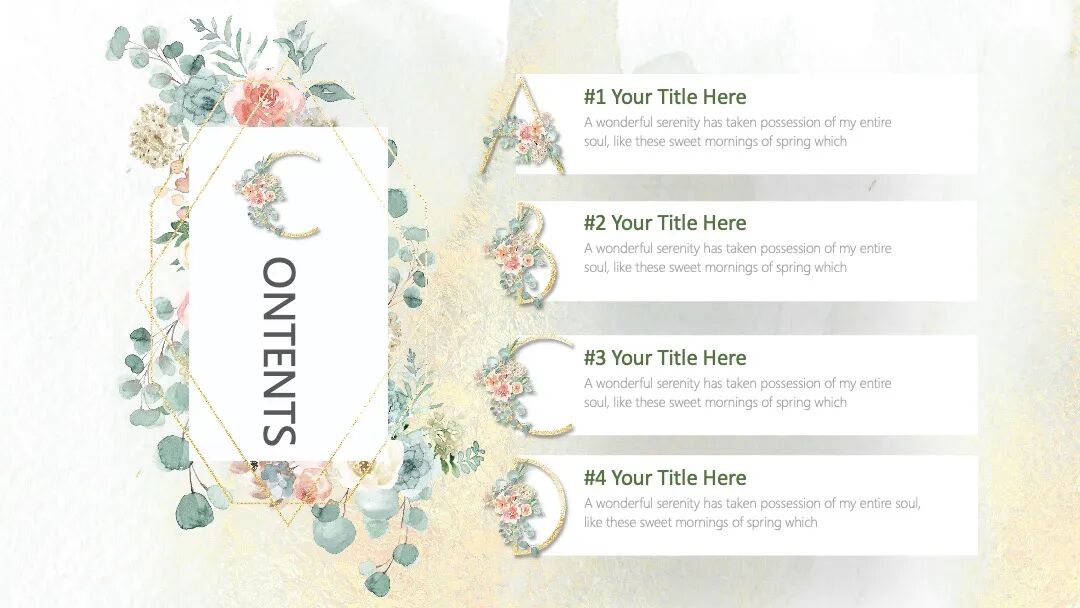 清新唯美水彩花卉 总结汇报通用PPT模板