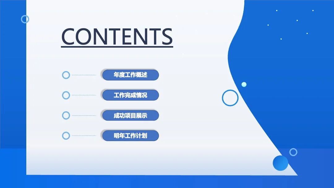 蓝色渐变扁平化 商务汇报营销策划PPT模板
