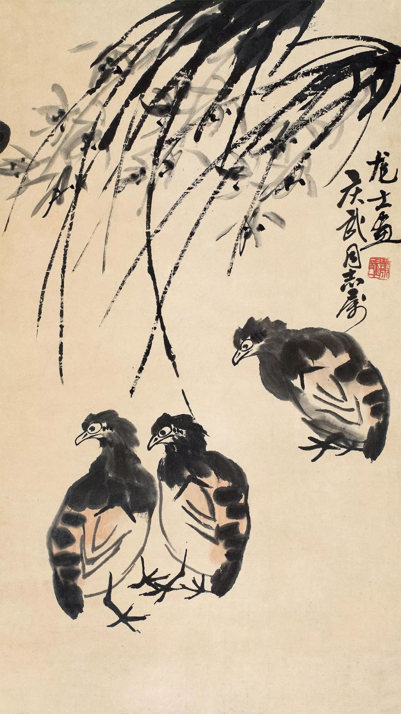 现当代名家萧龙士兰花作品欣赏