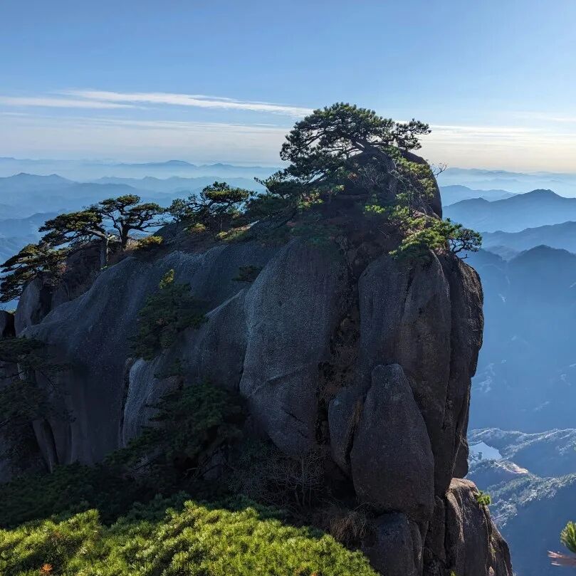 Huangshan Sea of Clouds - Misty mountain landscape with ancient pines