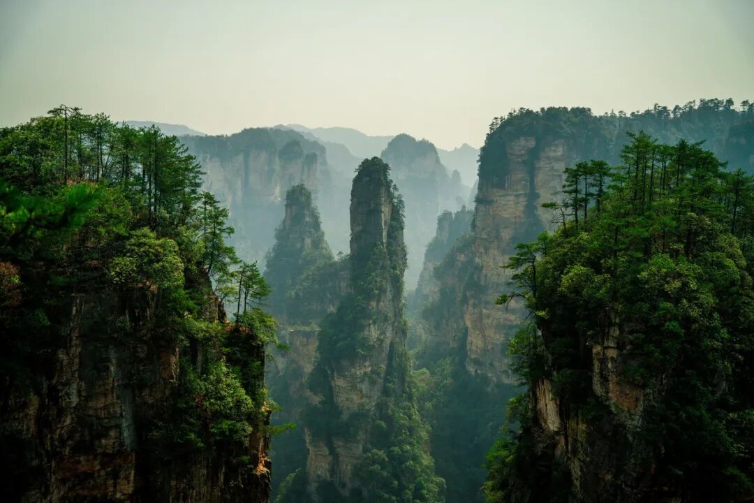 Zhangjiajie View - Floating clouds over rock formations