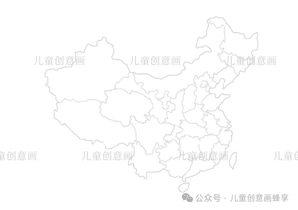 中国地图轮廓图打印版,中国地图线稿
