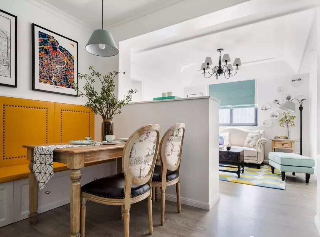 90㎡清新休闲美式风，餐厅隔出一间童趣小木屋！