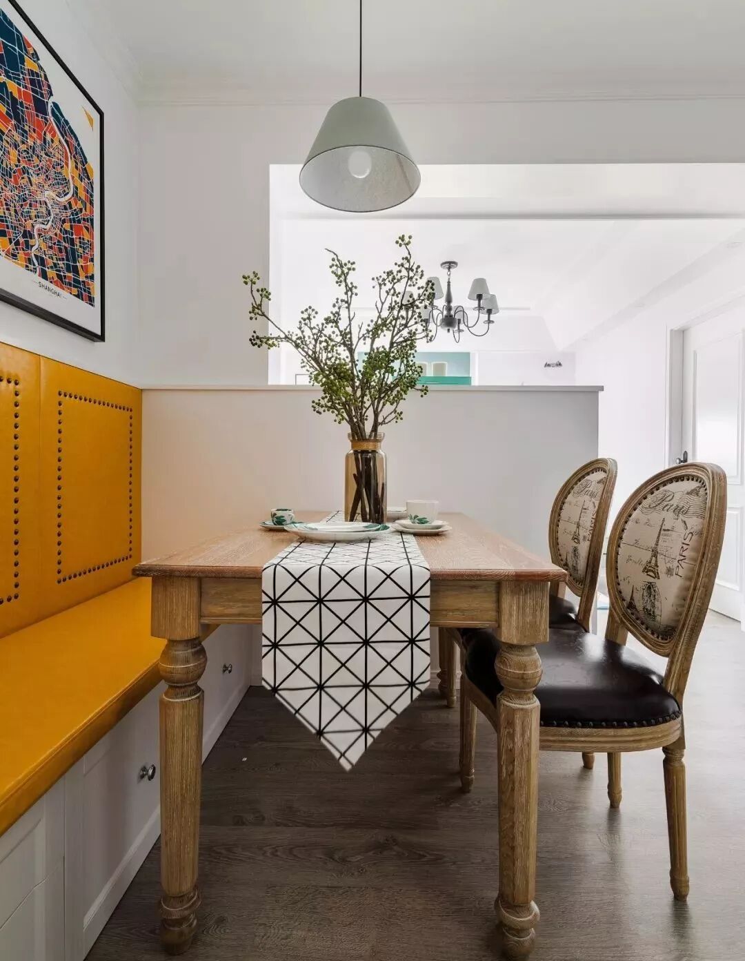 90㎡清新休闲美式风，餐厅隔出一间童趣小木屋！