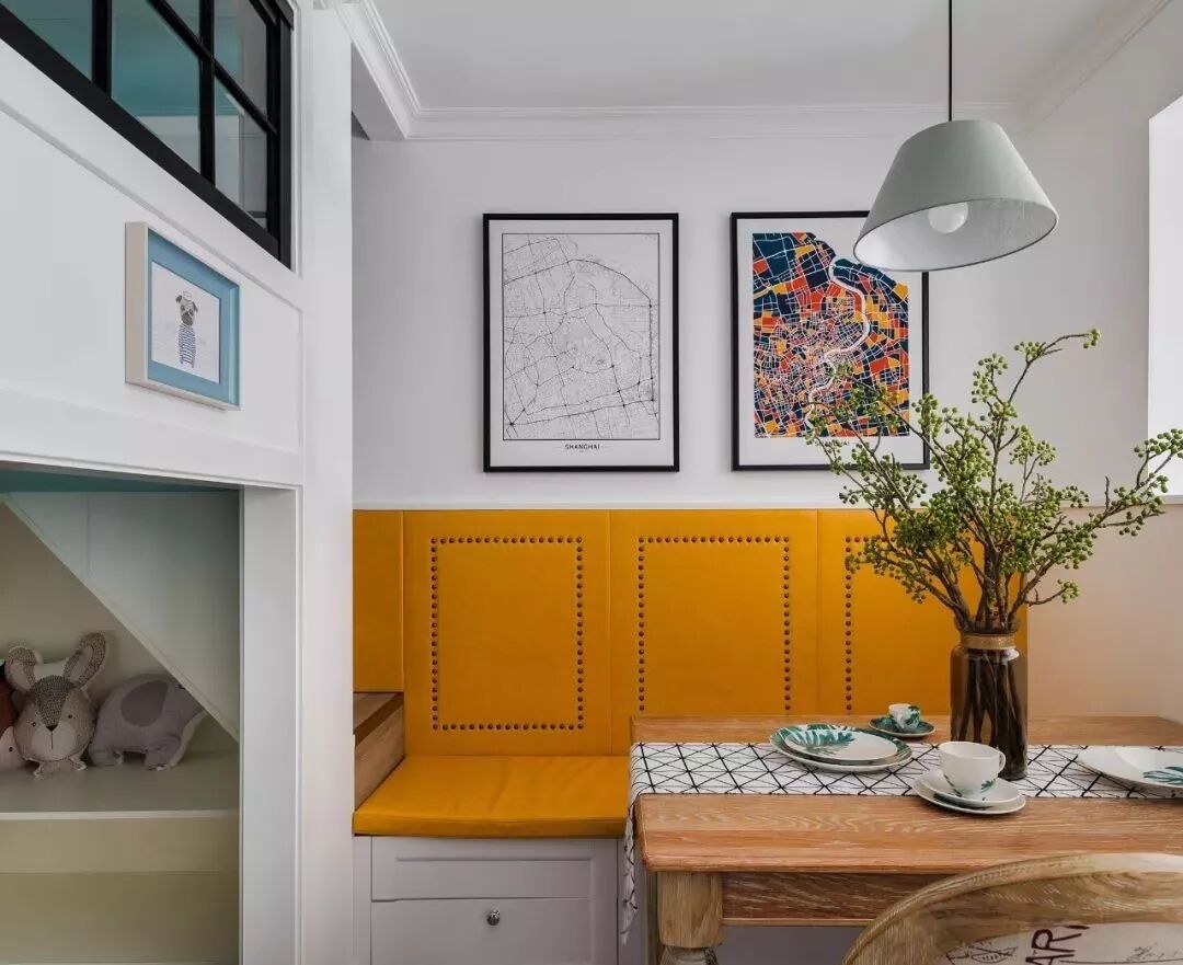 90㎡清新休闲美式风，餐厅隔出一间童趣小木屋！