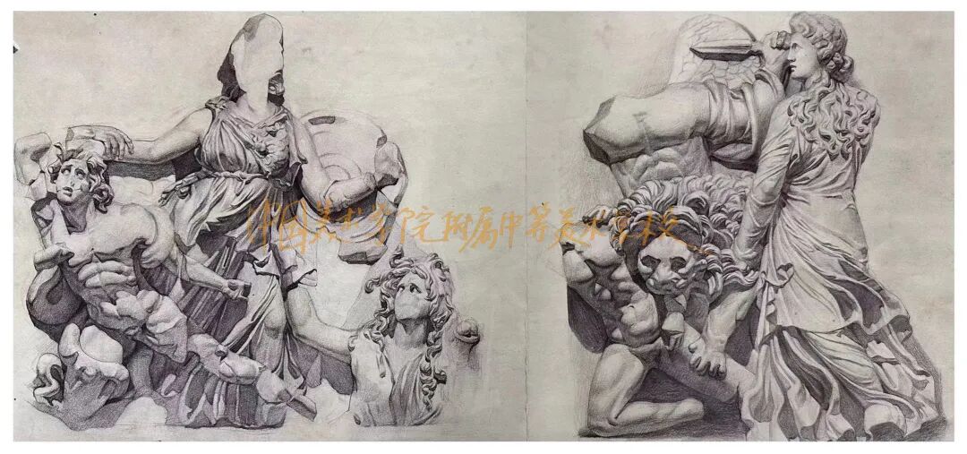 中国美术学院附中2020级学生，帕加马祭坛写生！(图51)