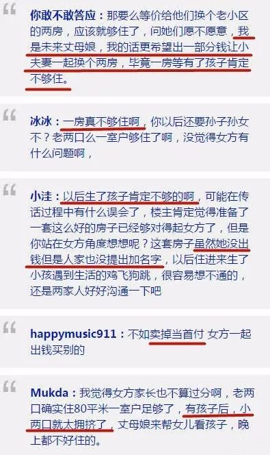 给儿子一套700万的房子当婚房,女方觉得不够意思?篱笆的这个帖子