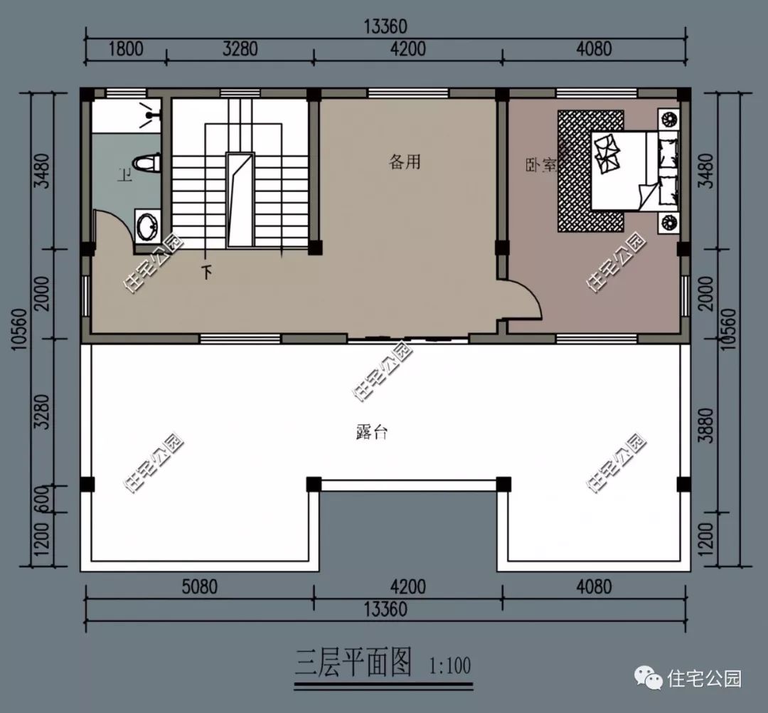 超大廚房帶土灶+大陽台，9×13米小進深三層別墅 家居 第9張