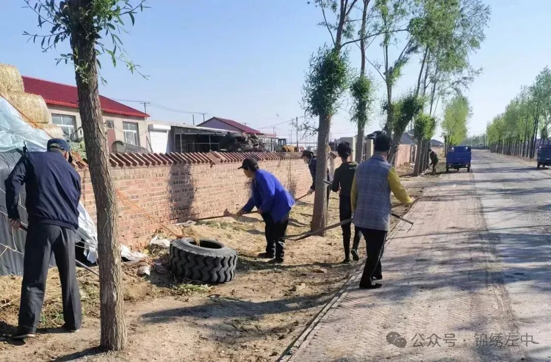 宝龙山镇娘恩艾勒嘎查党支部组织人员,车辆对高标准农田建设项目区内