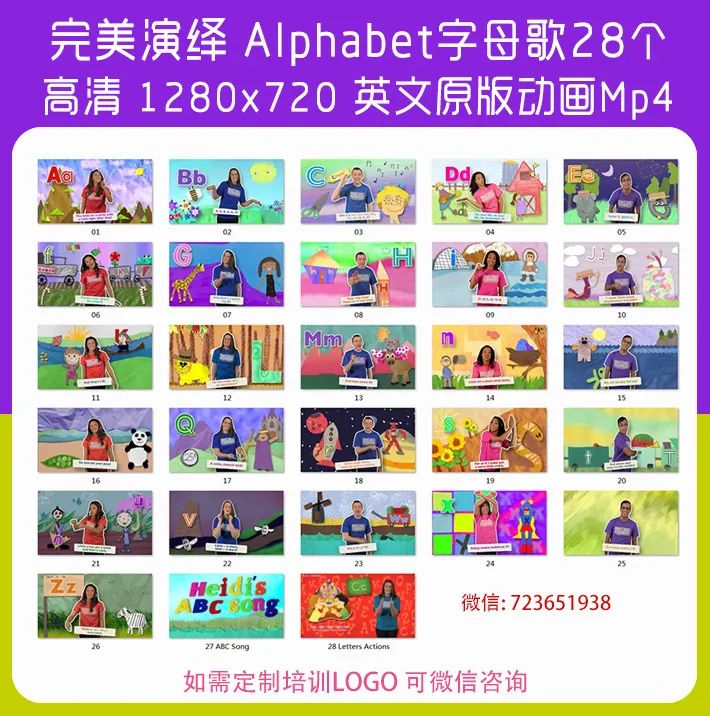 完美演绎 Alphabet 字母发音 动作歌 28个英文动画视频 英文动画绘本视频 微信公众号文章阅读 Wemp