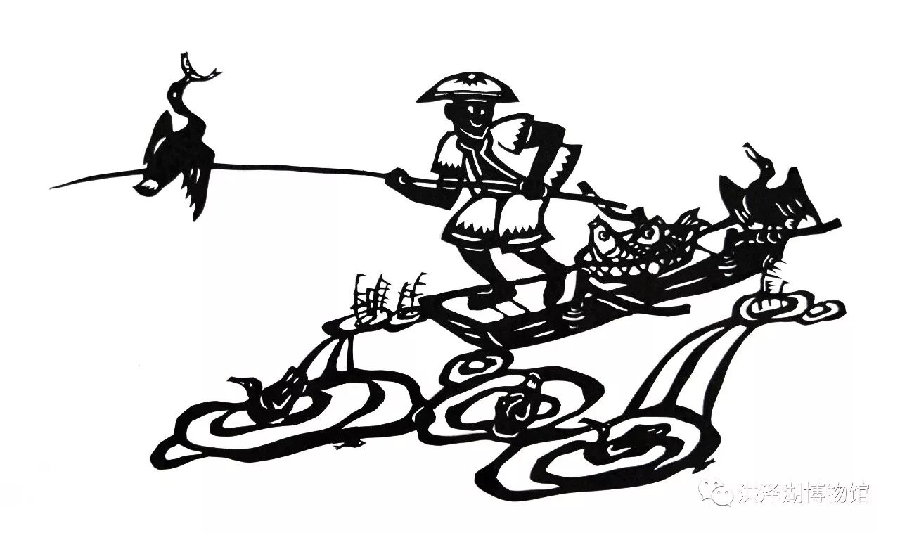 这一系列剪纸作品是不是很生动的展现了洪泽湖渔民水上生活场景呢