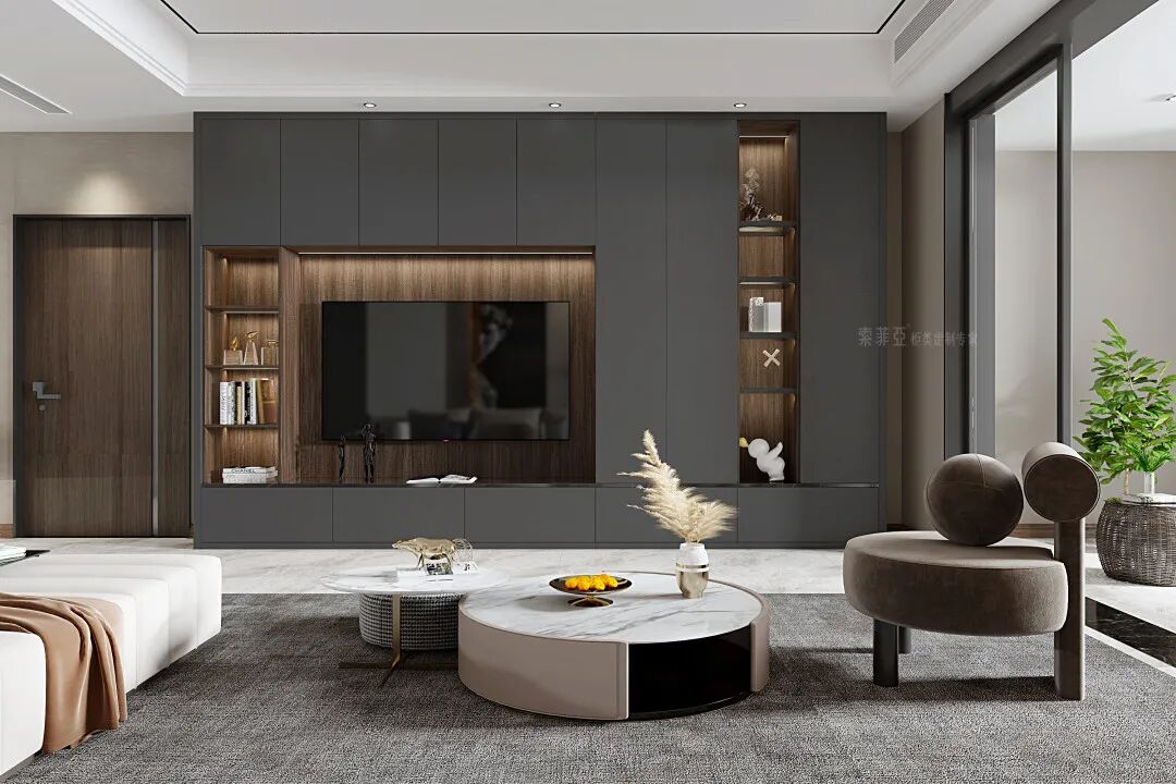 索菲亚家具收藏这63套电视背景墙土味硬装的客厅有救了