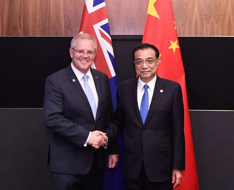 李克强同澳大利亚总理莫里森举行第六轮中澳总理年度会晤