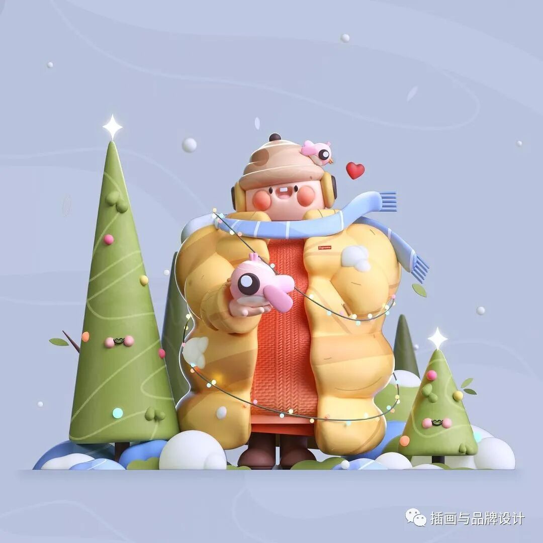 3d插画丨甜美的配色与诱人美食结合另类的3d画风色彩超暖画风十分治愈