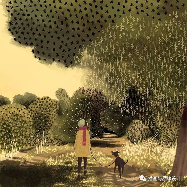 插畫丨高度近視讓她在畫畫時癡迷於細節，畫出紋理滿滿的森林美景 家居 第37張