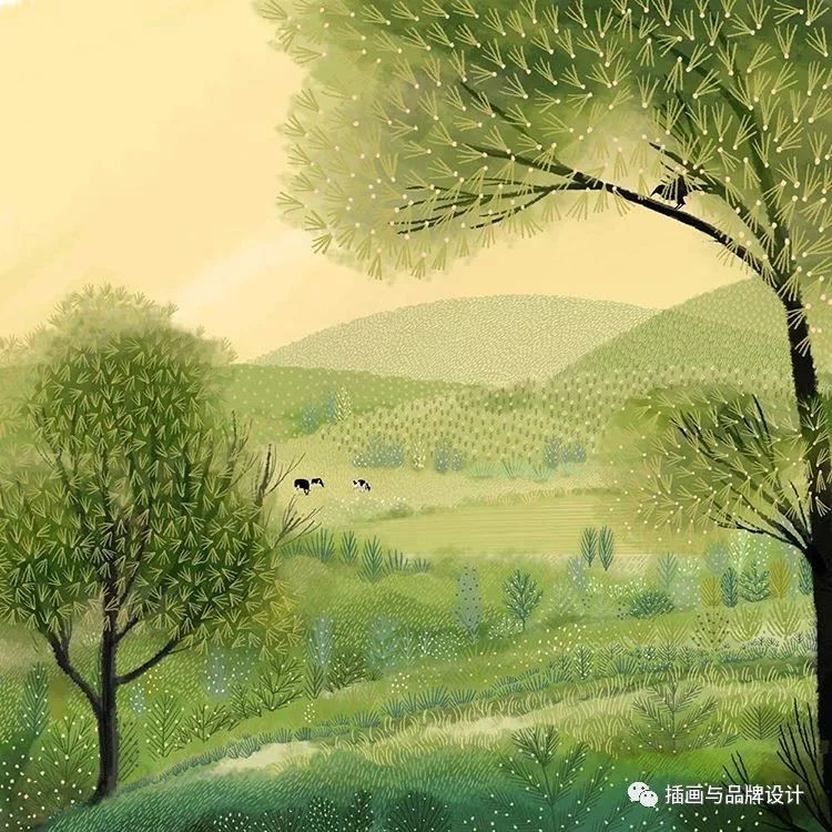 插畫丨高度近視讓她在畫畫時癡迷於細節，畫出紋理滿滿的森林美景 家居 第71張