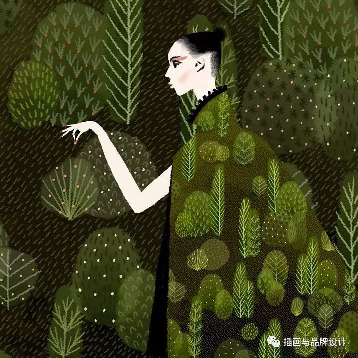 插畫丨高度近視讓她在畫畫時癡迷於細節，畫出紋理滿滿的森林美景 家居 第80張