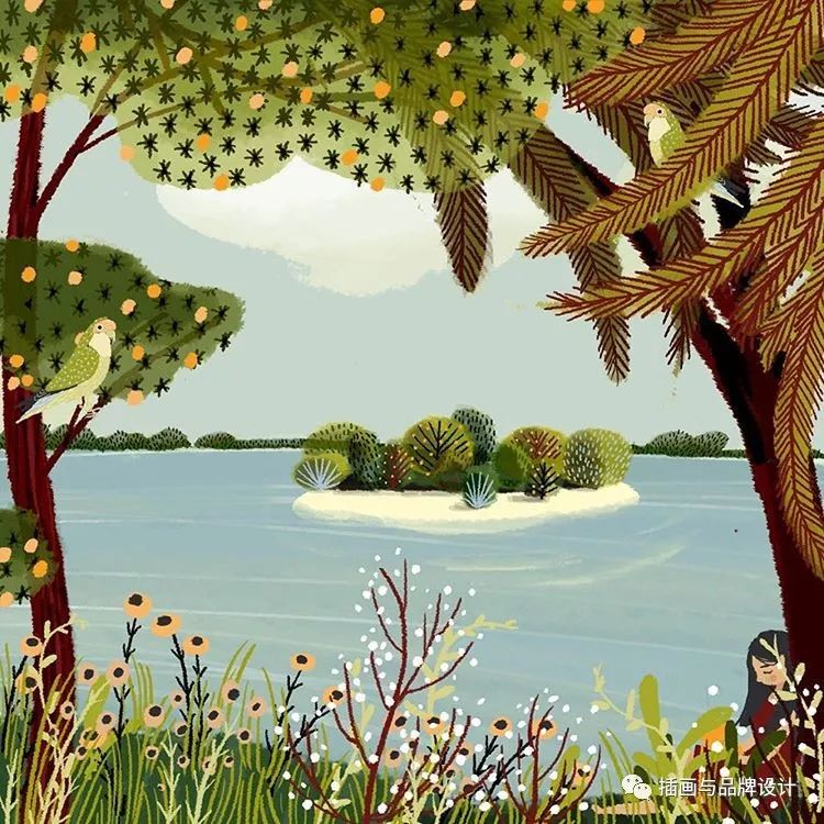 插畫丨高度近視讓她在畫畫時癡迷於細節，畫出紋理滿滿的森林美景 家居 第13張