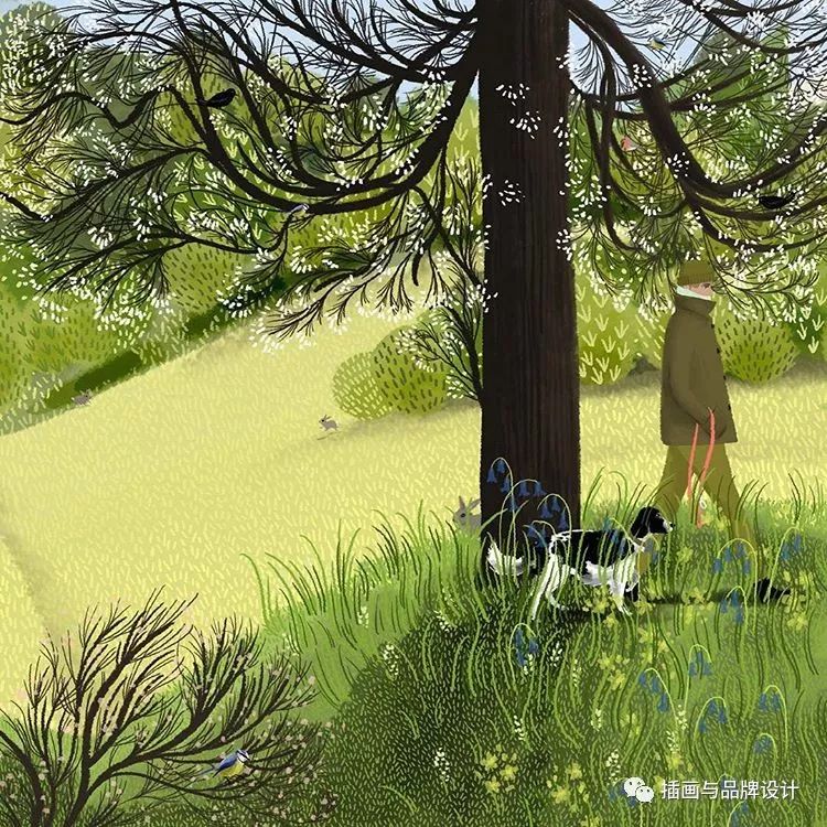 插畫丨高度近視讓她在畫畫時癡迷於細節，畫出紋理滿滿的森林美景 家居 第20張