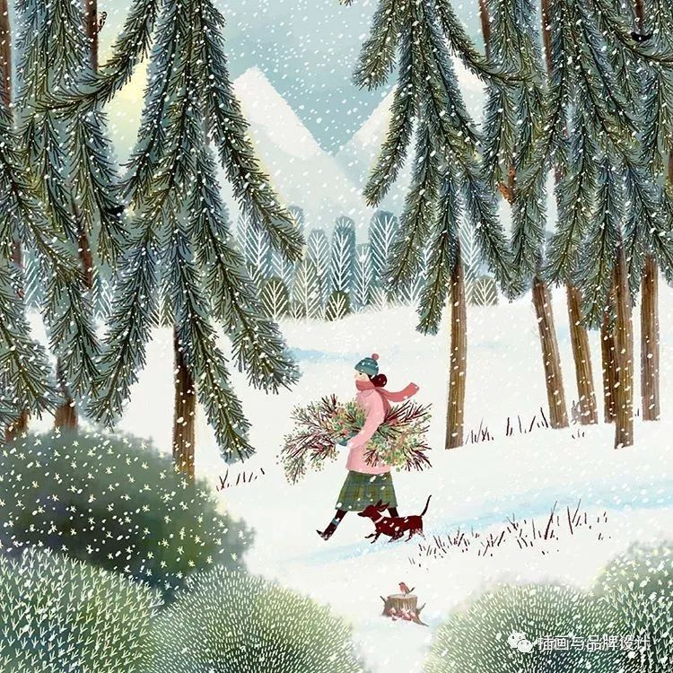 插畫丨高度近視讓她在畫畫時癡迷於細節，畫出紋理滿滿的森林美景 家居 第10張