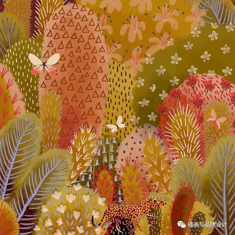 插畫丨高度近視讓她在畫畫時癡迷於細節，畫出紋理滿滿的森林美景 家居 第83張