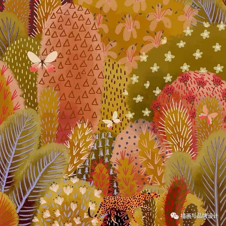 插畫丨高度近視讓她在畫畫時癡迷於細節，畫出紋理滿滿的森林美景 家居 第60張