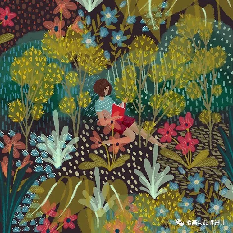 插畫丨高度近視讓她在畫畫時癡迷於細節，畫出紋理滿滿的森林美景 家居 第61張