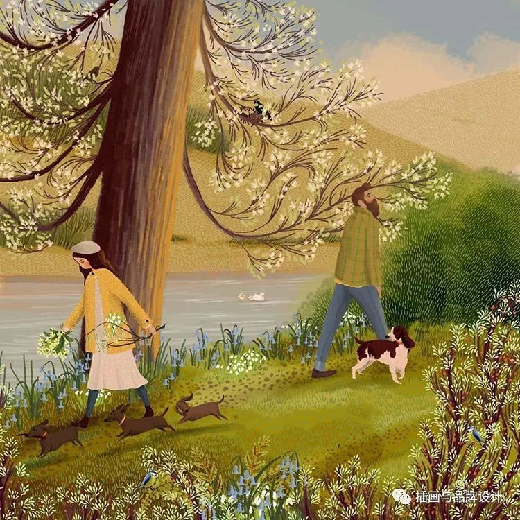 插畫丨高度近視讓她在畫畫時癡迷於細節，畫出紋理滿滿的森林美景 家居 第28張