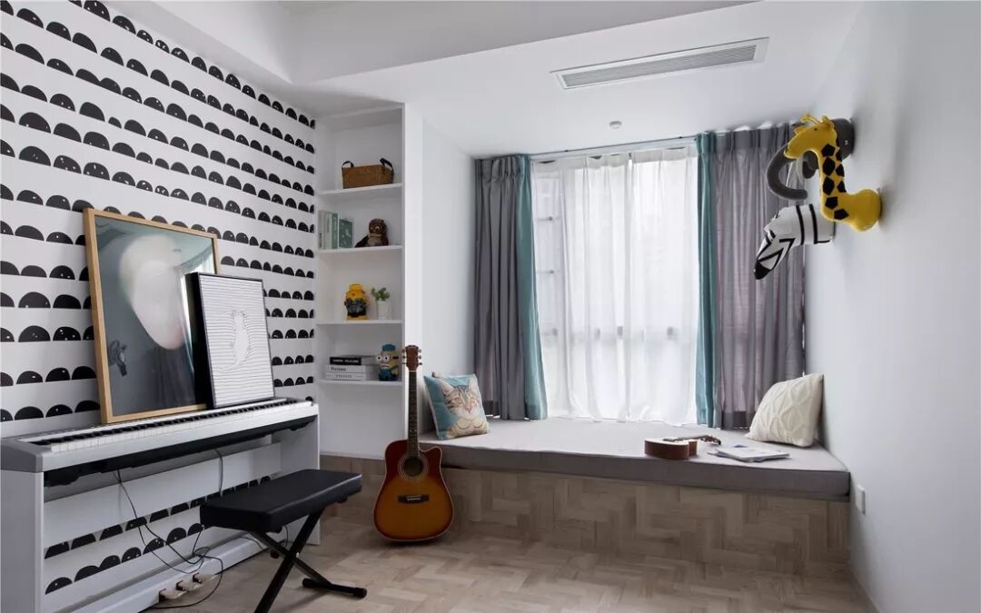 120平4室2厅，书房这样装，轻松拥有衣帽间+瑜伽室！