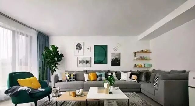 135㎡北欧风格，吸睛墨绿搭配高雅灰，打破常规，舒适完美