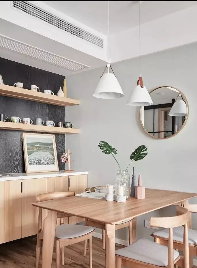 120m²三室北欧，白色搭配木色，经典组合百看不厌