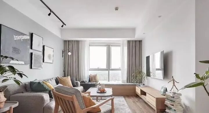 120m²三室北欧，白色搭配木色，经典组合百看不厌