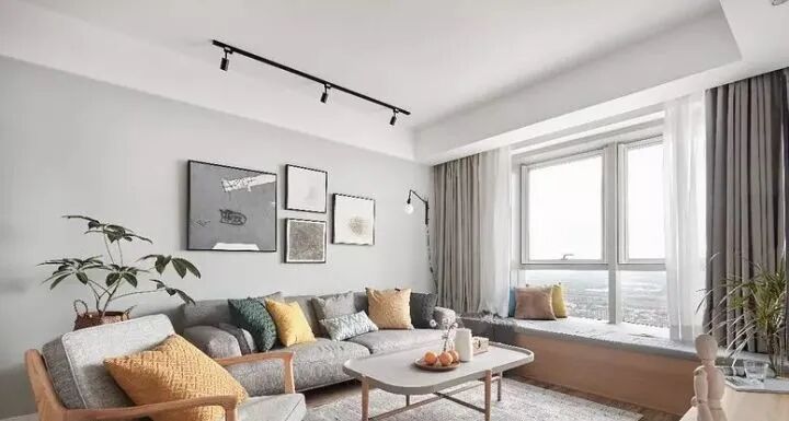 120m²三室北欧，白色搭配木色，经典组合百看不厌