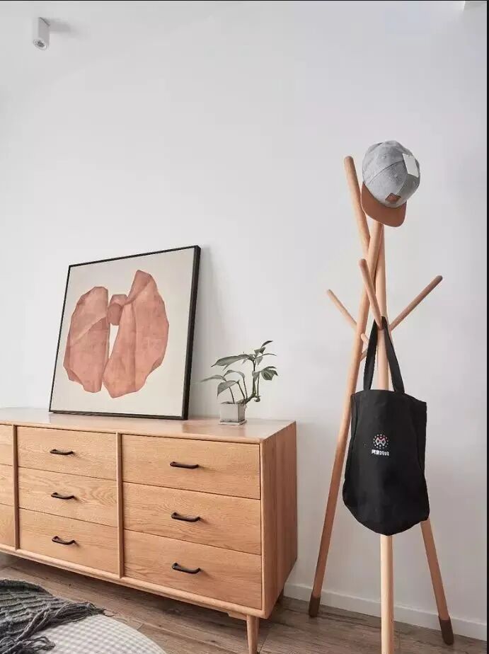 120m²三室北欧，白色搭配木色，经典组合百看不厌