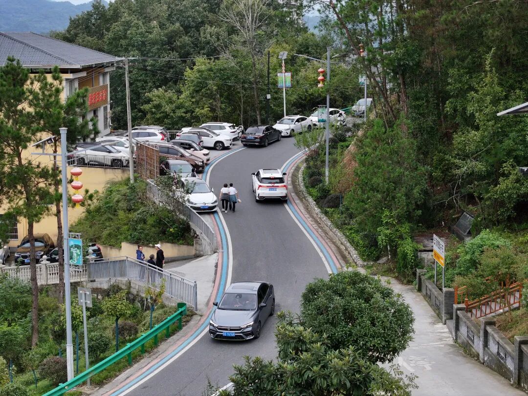汉滨区新城街道程东村车流不息，旅游持续升温，乡村游人气旺。（肖莹摄）.jpg