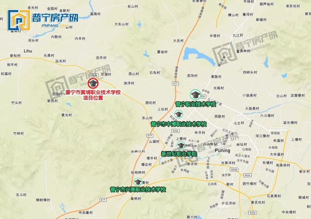 建設進度航拍圖片從拍攝的圖片可以看出,普寧市黃埔職業技術學校已經