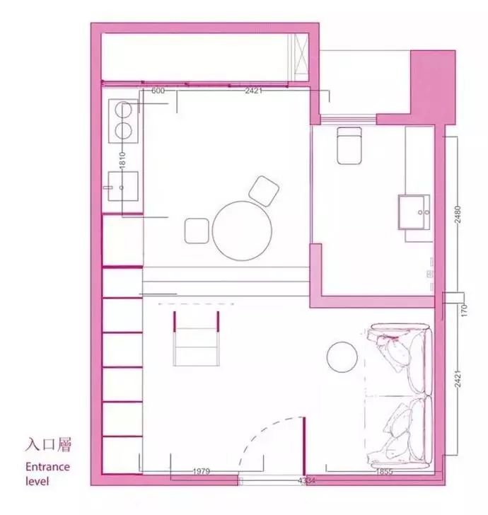 33㎡ LOFT 設計， 客餐廳、廚房、廁所、陽台、大衣櫃全都有 家居 第2張